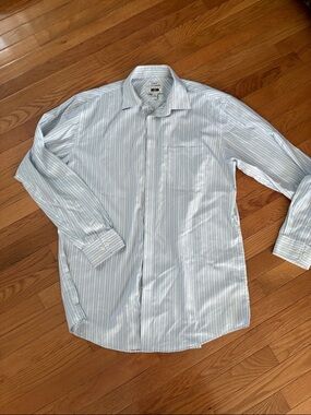 Joseph Light Blue and White Pinstripe Dress Shirt